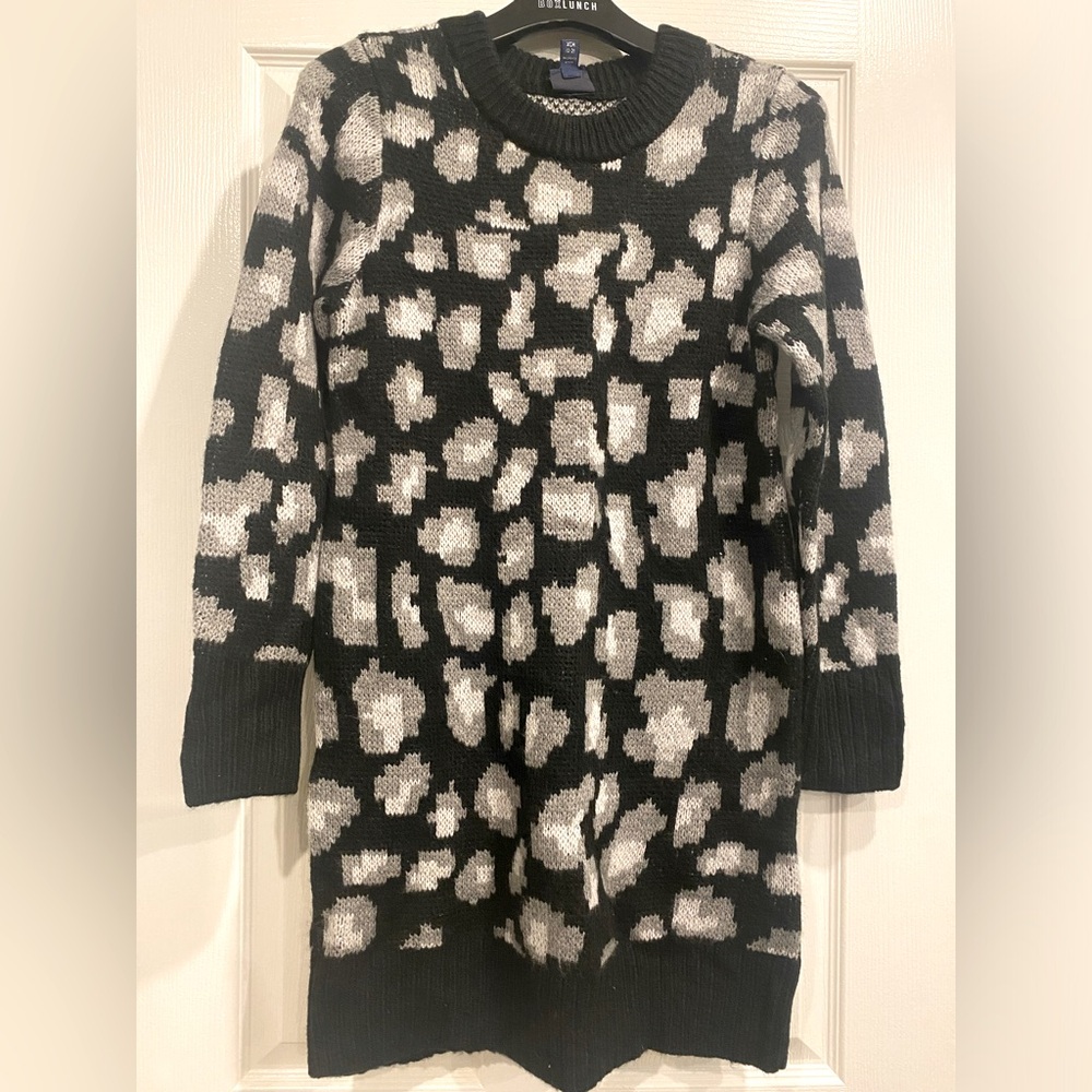 Scoop Leopard Sweater Dress